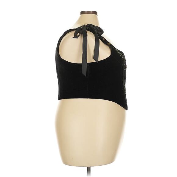 NWT Restyle Corset Top Bows Goth Black Moon Witchy Fairy Ren Fair Whimsy Velvet - Picture 3 of 7